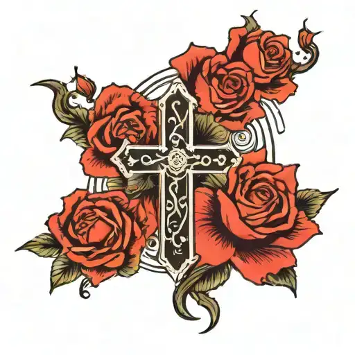 Cross With Rose