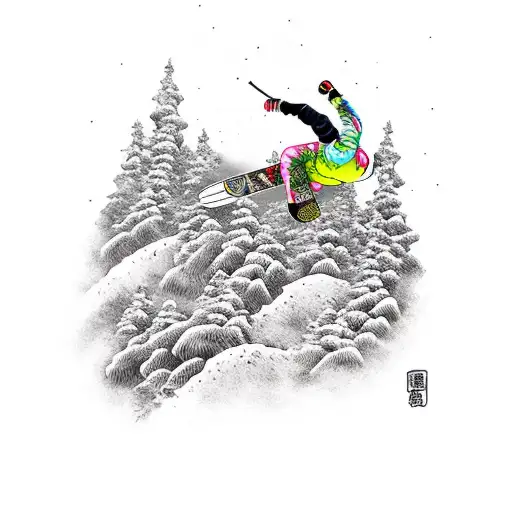 Snowboarder Rolls Down The Mountain