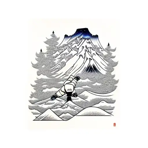 Snowboarder Rolls Down The Mountain