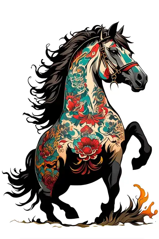 Mustang Horse Angry Full Body