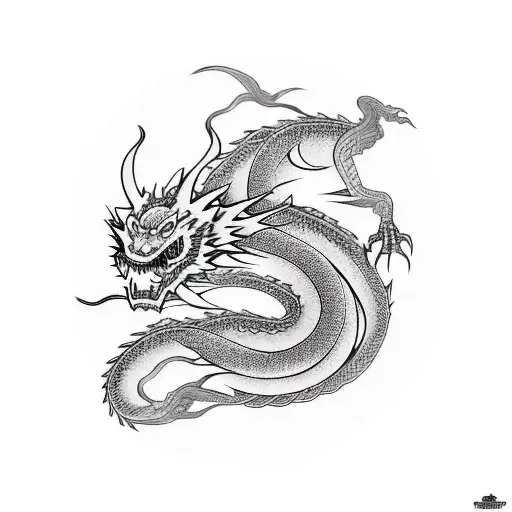 Japanese Back Tattoo Dragon Black And White