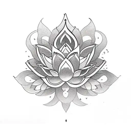 Letter S With Lotus And Heart