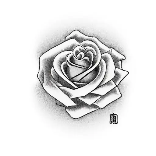 Red Rose Hand Tattoo With The Letter P