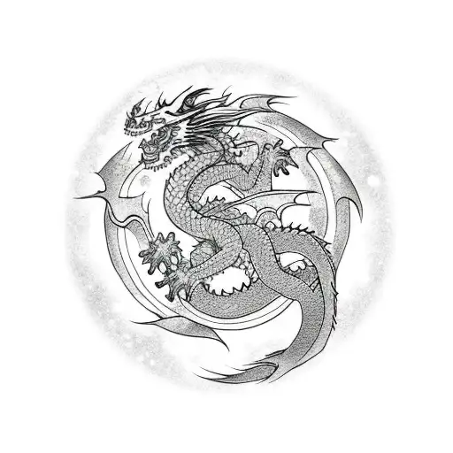 Dragon Snow Ice Lightning Moon Mountain