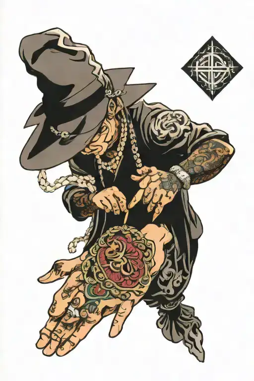 A Gangster Holding Diamond Jewelry