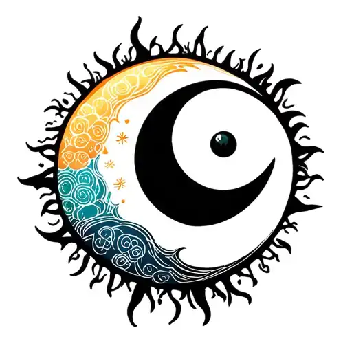 Sun And Moon Tattoo Design Inspired