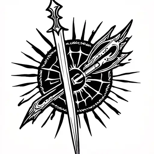 Mechanic Sun Spear Tattoo Design Inspired