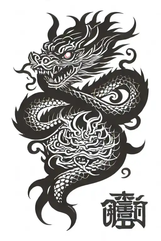 Satanic Japaneese Dragon Sleeve