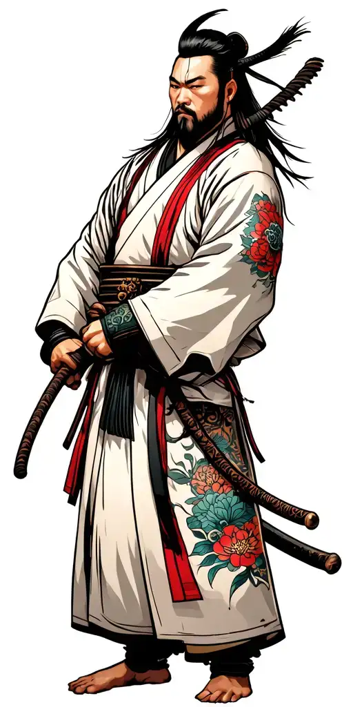 Ronin Samurai Warrior Holding Catana