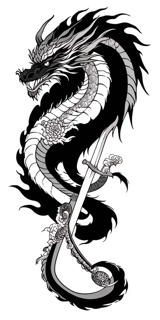Dragon And Samurai Sword
