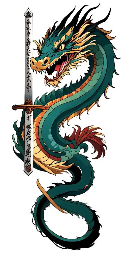 Dragon And Samurai Sword