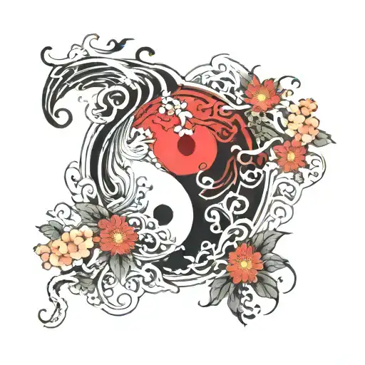 Yin Yang Symbol Merging Together To Form Brotherly Bond