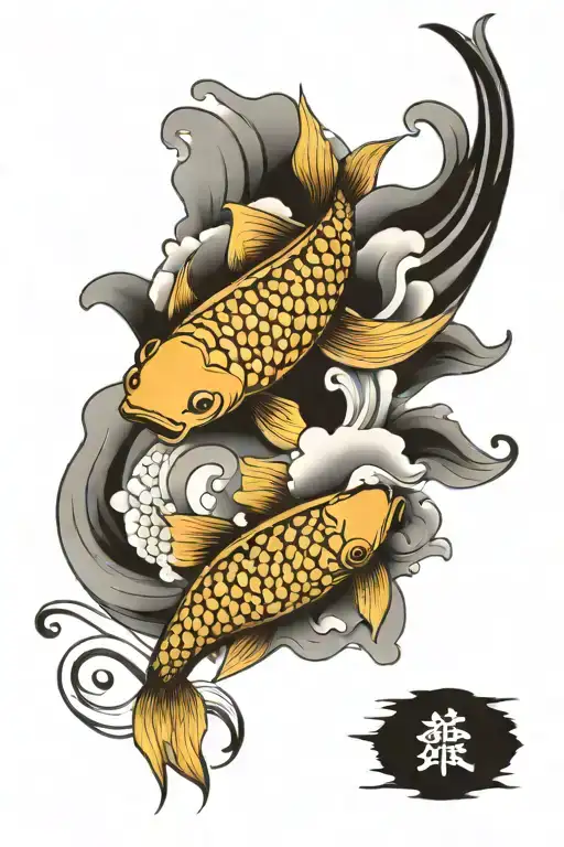 Yin Yang Koi Fish Transforming