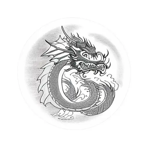 Dragon With Pagoda