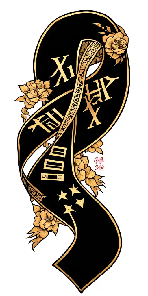 Roman Numeral Ribbon Birth Date