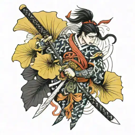 Ginkgo Leaf Samurai Sword