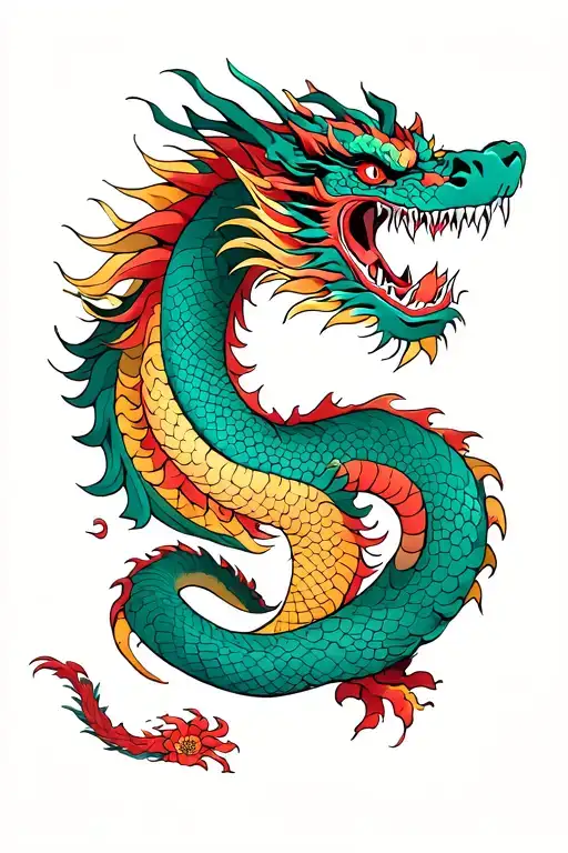 Fierce Japanese Dragon Wrapped