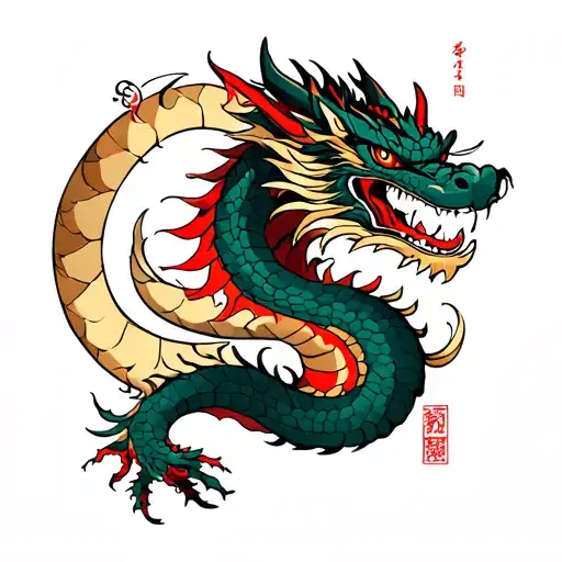 Dragon And Samurai Warrior