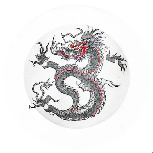Chinese Dragon Inside A Playing Card