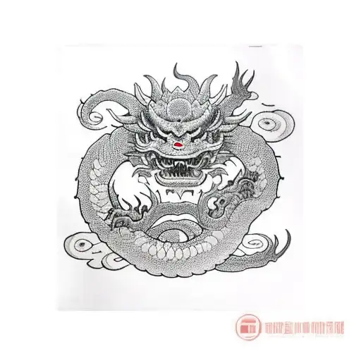 Arm Sleeve With Oni Mask Flowers And A Dragon