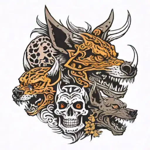 Skull And Devil And Hyena