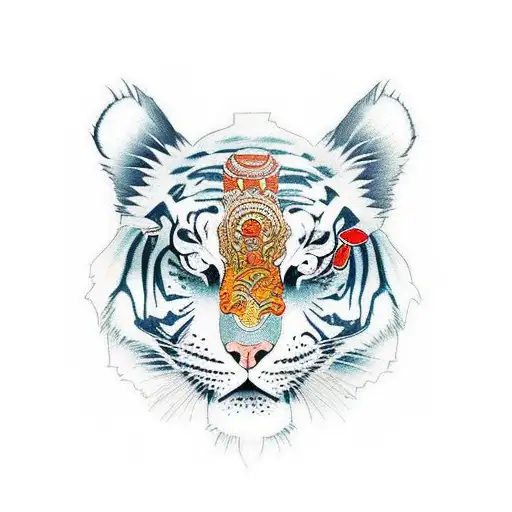 Thai Warrior With A Tiger Face