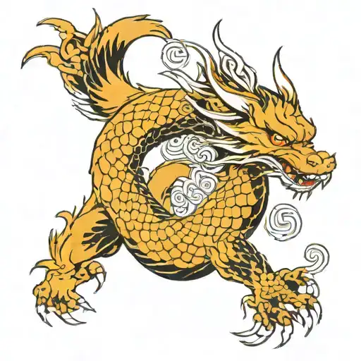 Dragon And Nine Tailed Fox Full Body