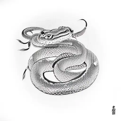 Japanese Woman With Wrapped Snake