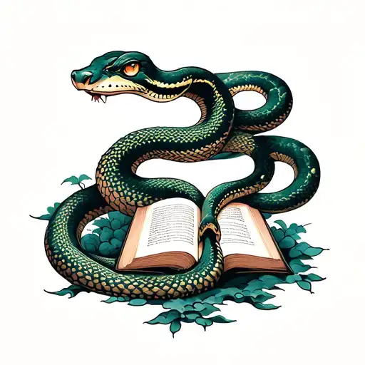Tree With A Snake And A Book