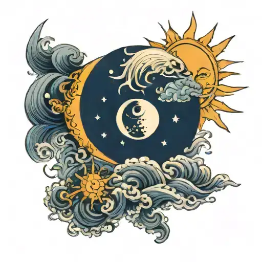 Moon And Sun Colored