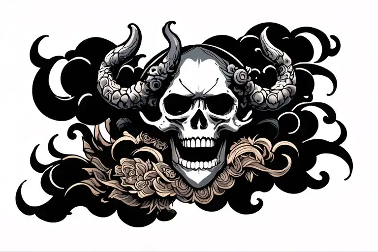 Libra Skull Oni Clouds