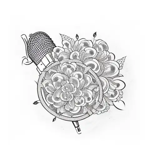 Microphone With Intricate Floral Design