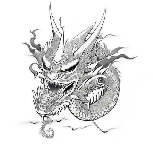 Dragon Wrapped Around Samurai Mask
