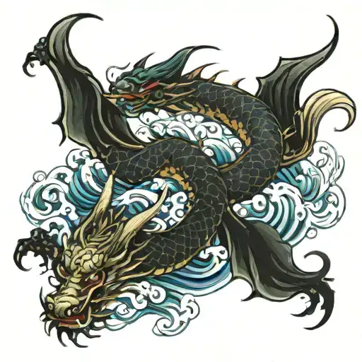 Sea And Dragon Flying