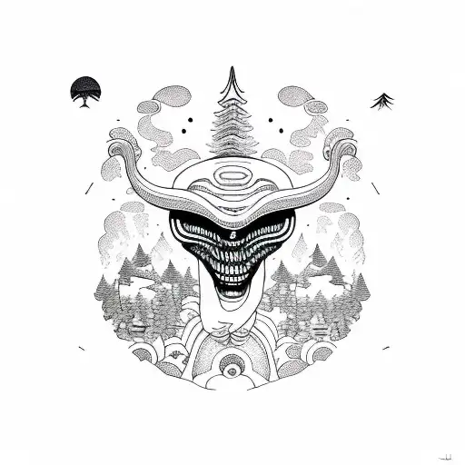 Alien Abduction In The Forrest With