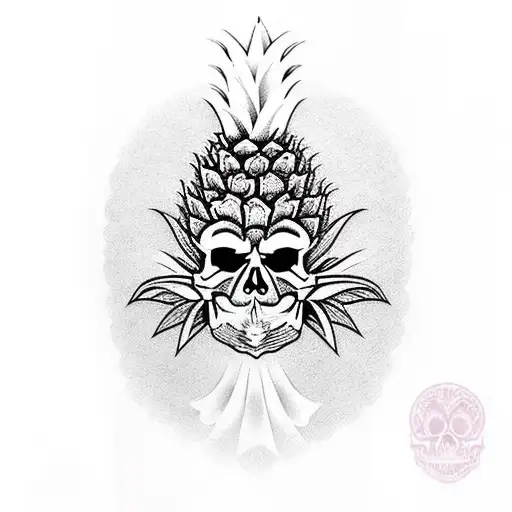 Skull Inside Of A Pineapple
