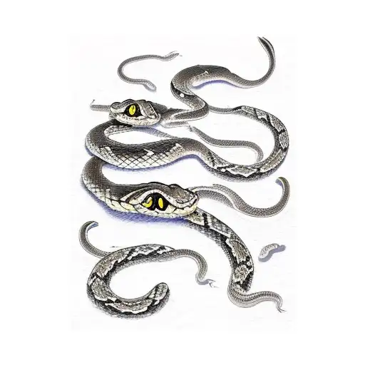 A Snake With A Sakura Branch