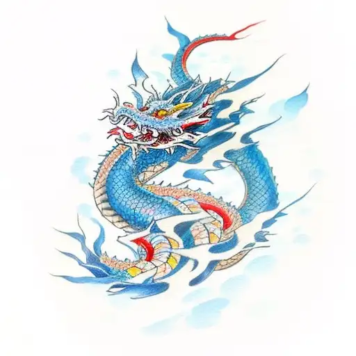 Water Colour Lung Dragon