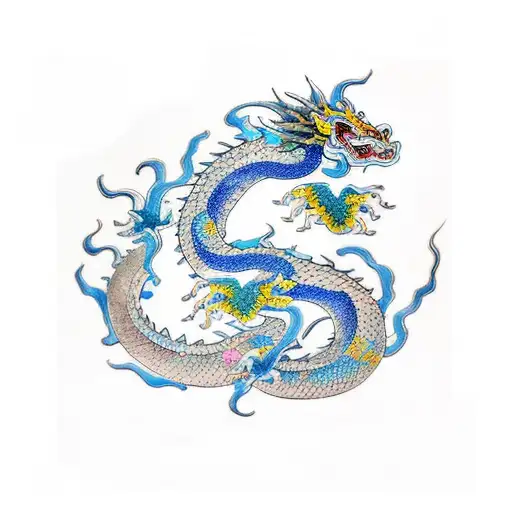 Water Colour Lung Dragon