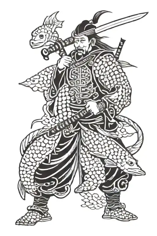 Samurai Warrior And Pisces