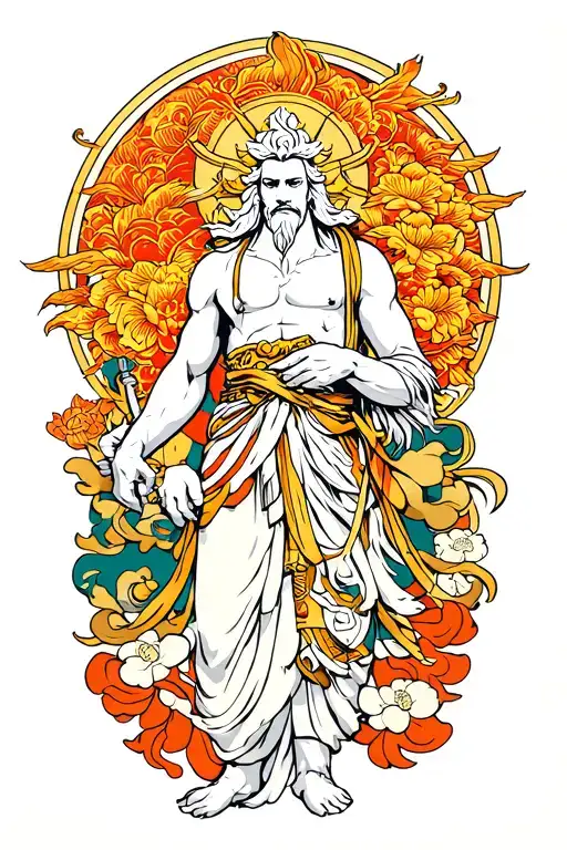 Greek God Zeus Japanes Style