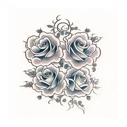 Horizontal Vine With Roses