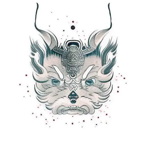 Samurai Woman Kitsune Mask