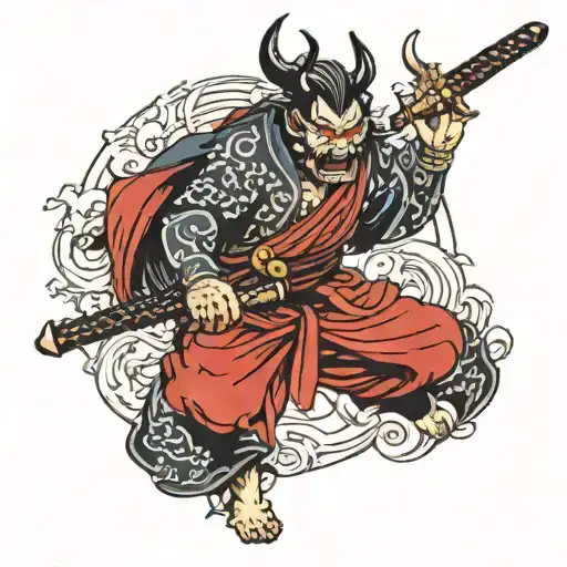 Demon Mouth Samurai Sword