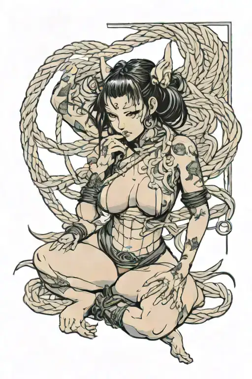 Nsfw Hentai Succubus Hog Tied Together With Rope