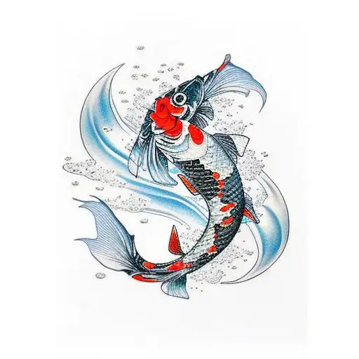 Koi Fish Waterfall Jing Jang