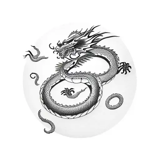 Dragon With Snake On The Arm