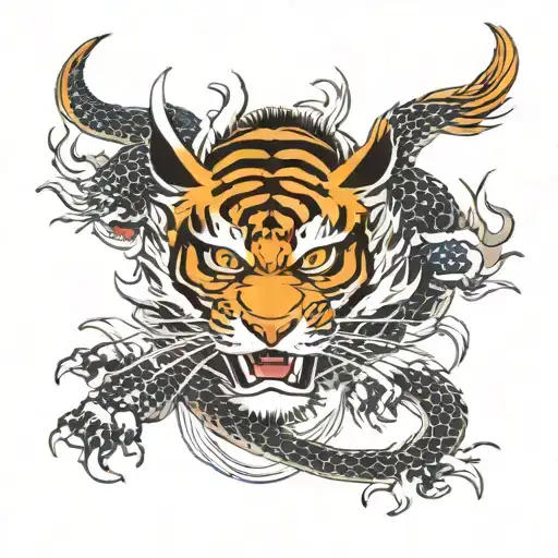 Flying Dragon With Tiger Head