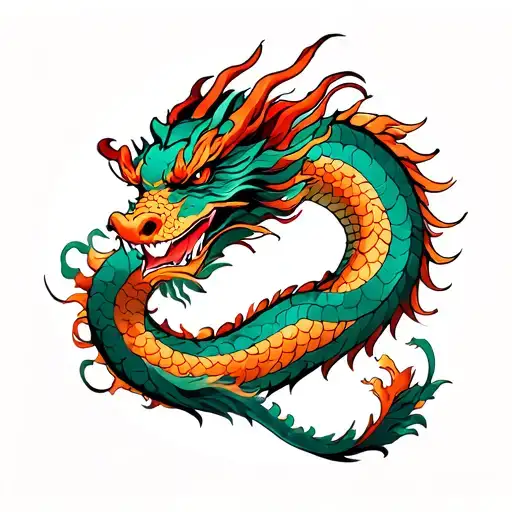 Dragon That Swirls Around The Arm Sleeve