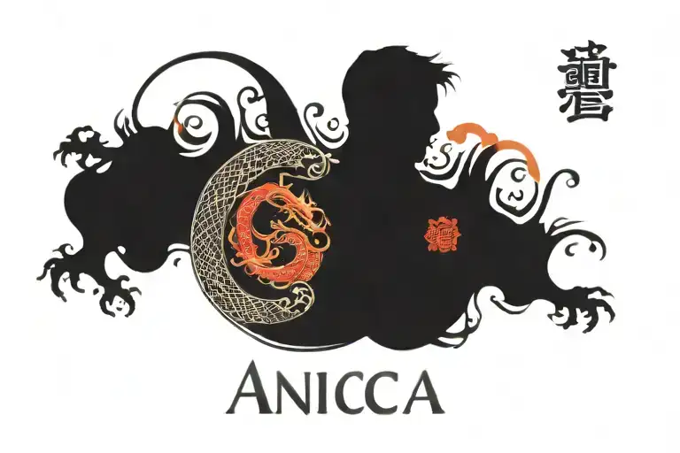 Anica Baby Name Sleeve With Year Of The Dragon Wrapped